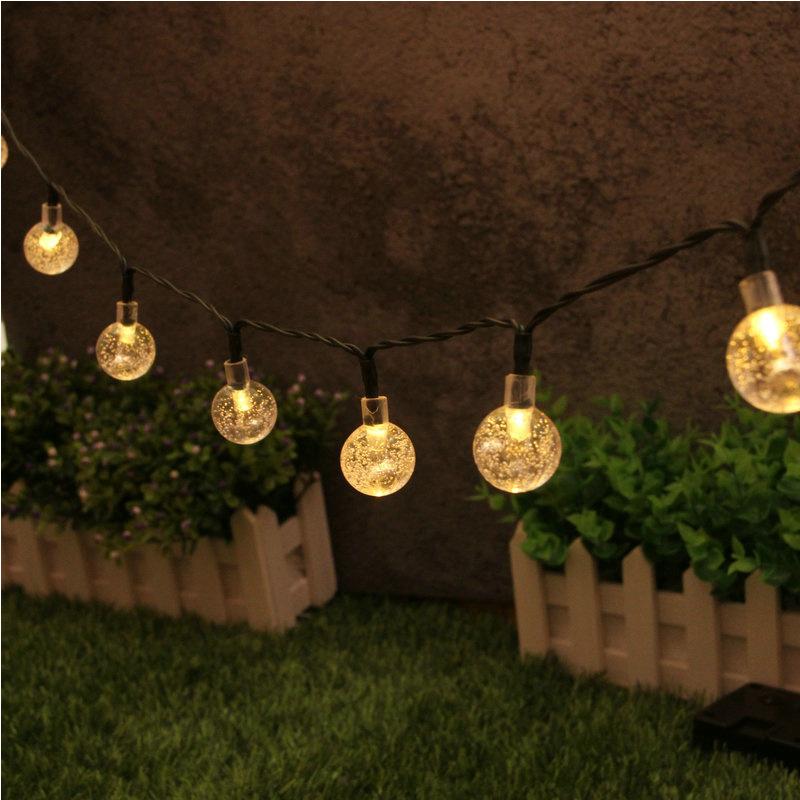 Solar Bubble Balls Lamp String Lights Outdoor Water Drops Outdoor Waterproof Orb Christmas Lights Patio Holiday Party