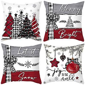 45cm Christmas Cushion Cover Pillowcase 2024 Christmas Decorations for Home Ornament Xmas New Year Christmas Decor 2023 Noel