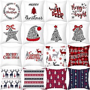 45cm Christmas Cushion Cover Pillowcase 2024 Christmas Decorations for Home Ornament Xmas New Year Christmas Decor 2023 Noel