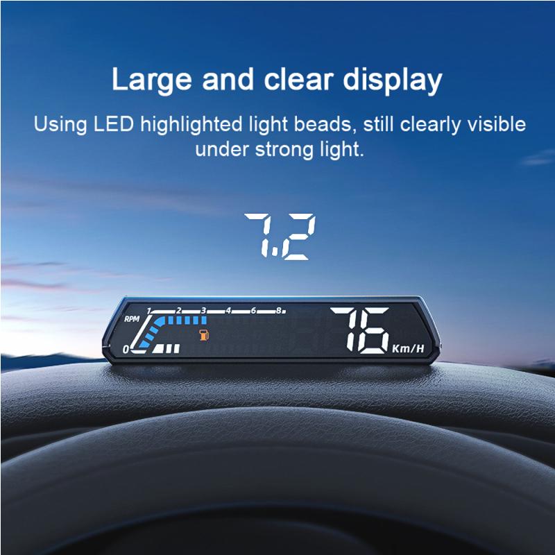 Car Speedometer Digital Display Car Speed Voltage Oil Consumption Water Temperature Meter Multifunctional Car HeadUp Display