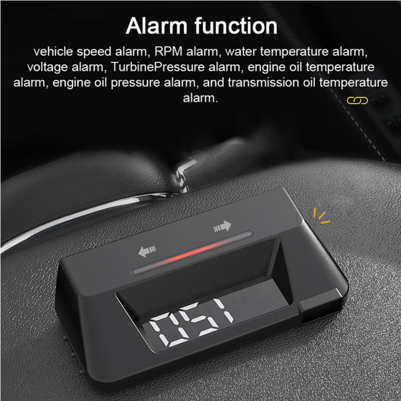 Car Speedometer Digital Display Car Speed Voltage Oil Consumption Water Temperature Meter Multifunctional Car HeadUp Display