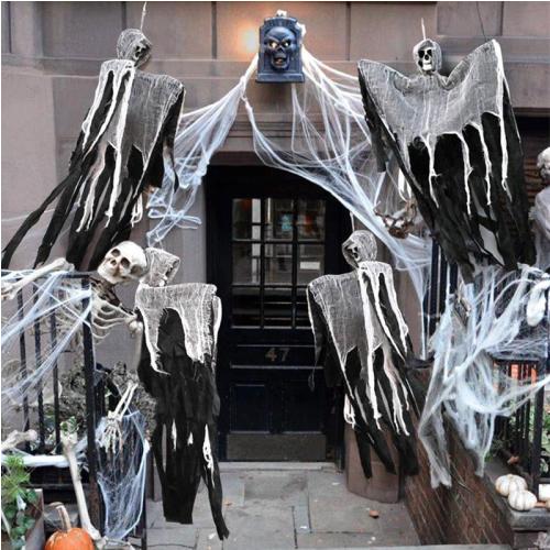 Halloween Hanging Ghost Realistic Easy Installation Scary Hanging Skeleton Grim Reaper Haunted House Decoration Horror Props