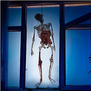 Halloween Ghost Paper Skeleton Window Stickers Can Move Scary Ghost Window Stickers For Windows Glass Walls Party Decorations