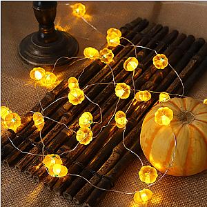 1m 10LED Halloween Pumpkin Hanging Lantern String Light Kids Birthday Party Halloween Home Decoration Lantern Lamp Props