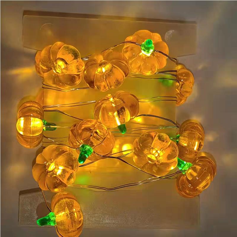 1m 10LED Halloween Pumpkin Hanging Lantern String Light Kids Birthday Party Halloween Home Decoration Lantern Lamp Props