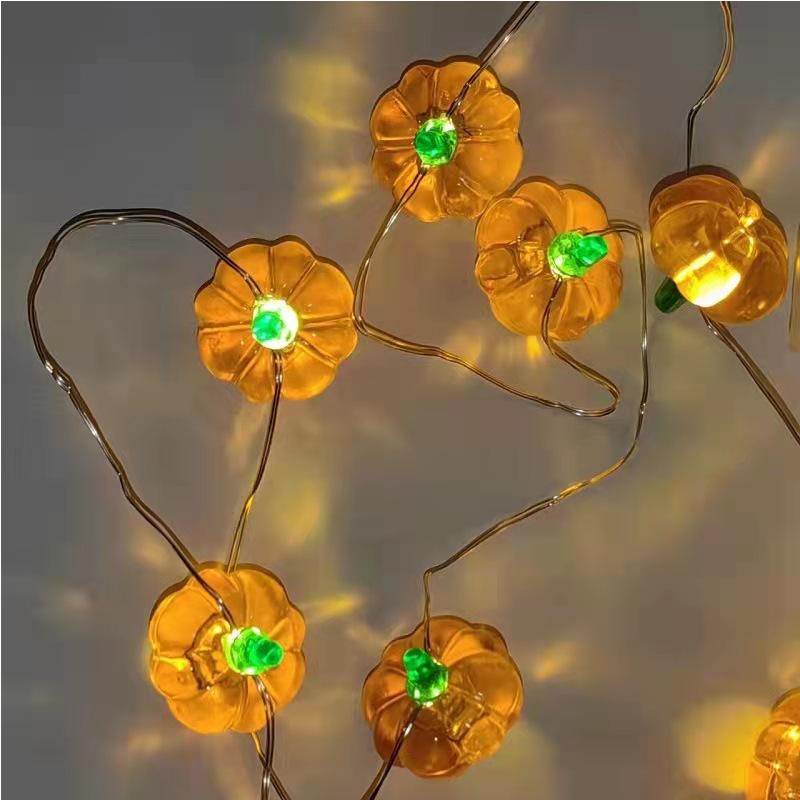 1m 10LED Halloween Pumpkin Hanging Lantern String Light Kids Birthday Party Halloween Home Decoration Lantern Lamp Props