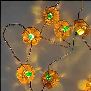 1m 10LED Halloween Pumpkin Hanging Lantern String Light Kids Birthday Party Halloween Home Decoration Lantern Lamp Props