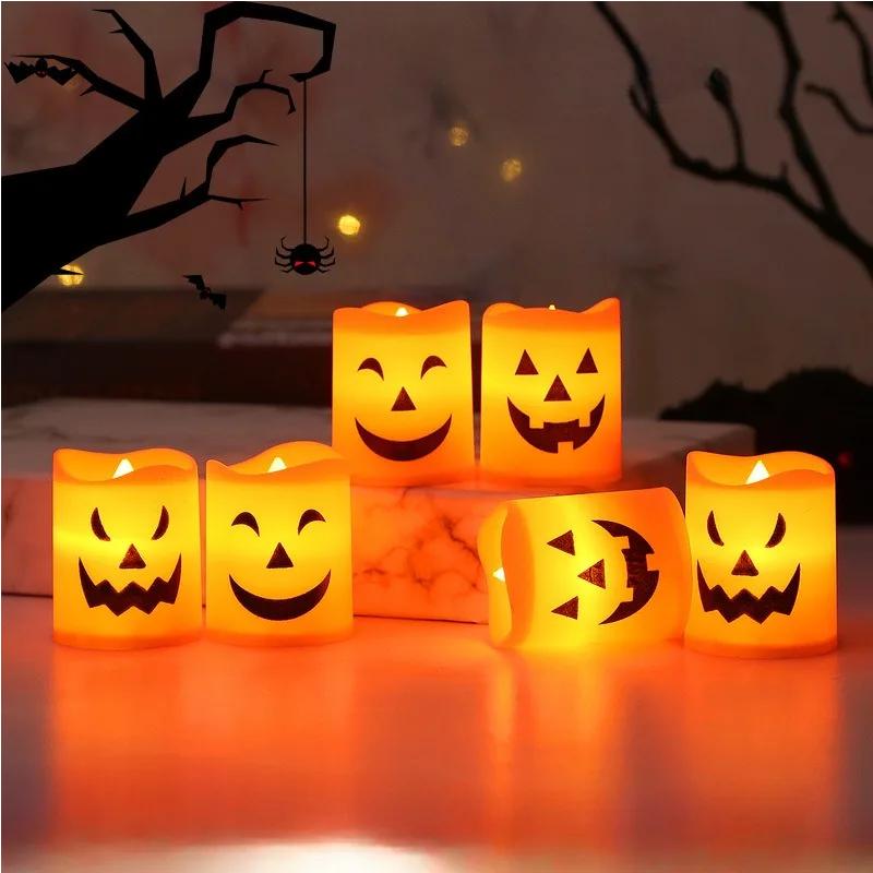 24pcs Electronic Candle Safe Flameless Battery Operated LED Tealight Candles Halloween Atmosphere Lights