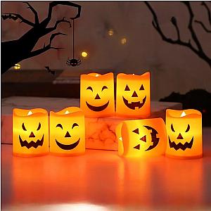 24pcs Electronic Candle Safe Flameless Battery Operated LED Tealight Candles Halloween Atmosphere Lights