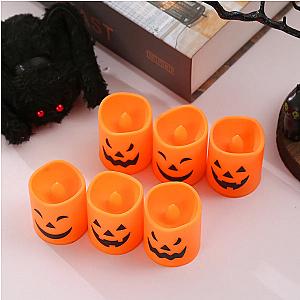 24pcs Electronic Candle Safe Flameless Battery Operated LED Tealight Candles Halloween Atmosphere Lights