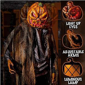 72'' Pumpkin Halloween Animated Decorations - Sound & Sensor Activated with Creepy Sound, Motion, Light Up Eyes ,Halloween