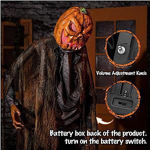 72'' Pumpkin Halloween Animated Decorations - Sound & Sensor Activated with Creepy Sound, Motion, Light Up Eyes ,Halloween