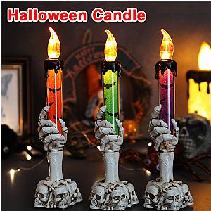 Halloween Skull Candlestick Led Light Skull Ghost Hand Flameless Candle Light Party Bar Decoration Halloween