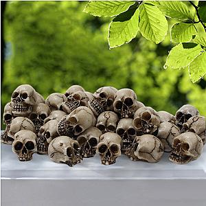 20Pcs Skull Head Sculptures Collectable Halloween Miniature Skulls Heads Decorative Creative Landscape Garden Potted Plant Decor