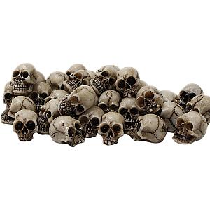 20Pcs Skull Head Sculptures Collectable Halloween Miniature Skulls Heads Decorative Creative Landscape Garden Potted Plant Decor