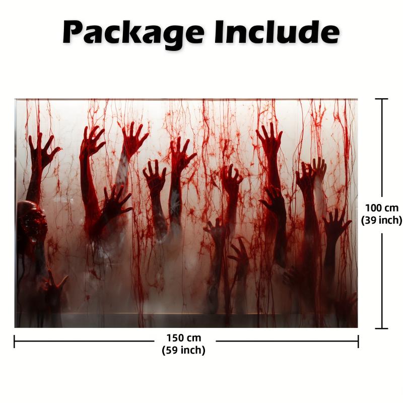 Horror Halloween Bloodstained Background Cloth - Halloween Decorations for Family Gatherings and Haunted Houses