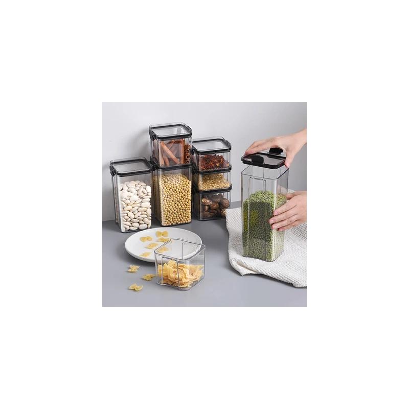 Airtight Plastic Food Storage Box, Cereal Candy Dry Jar with Lid, Refrigerator Storage Jar, Household Items, Kitchen Organizer