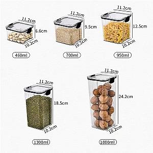 Airtight Plastic Food Storage Box, Cereal Candy Dry Jar with Lid, Refrigerator Storage Jar, Household Items, Kitchen Organizer