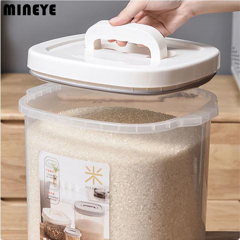 Transparent Rice Bucket, Insect-proof, Moisture-Proof, Sealed Flour Storage Containers, Kitchen Grains, Pet Dog Food Storage Box