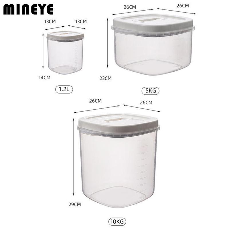 Transparent Rice Bucket, Insect-proof, Moisture-Proof, Sealed Flour Storage Containers, Kitchen Grains, Pet Dog Food Storage Box