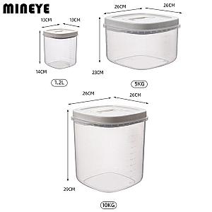 Transparent Rice Bucket, Insect-proof, Moisture-Proof, Sealed Flour Storage Containers, Kitchen Grains, Pet Dog Food Storage Box