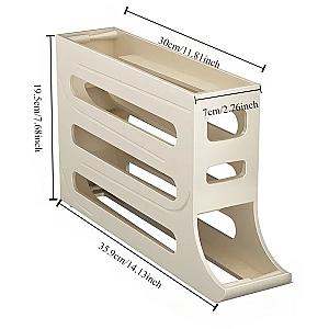 4 Tier Egg Storage Box Organizer for Refrigerator Rolling Egg Organizer Holder Fridge Storage Organizer Food Storage Container