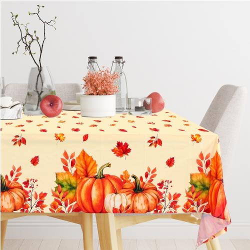 Thanksgiving Day Pumpkin Tablecloth Decoration For Home Dinning Kitchen Table Decoration Fall Autumn Pumpkin Table Cloth Decor