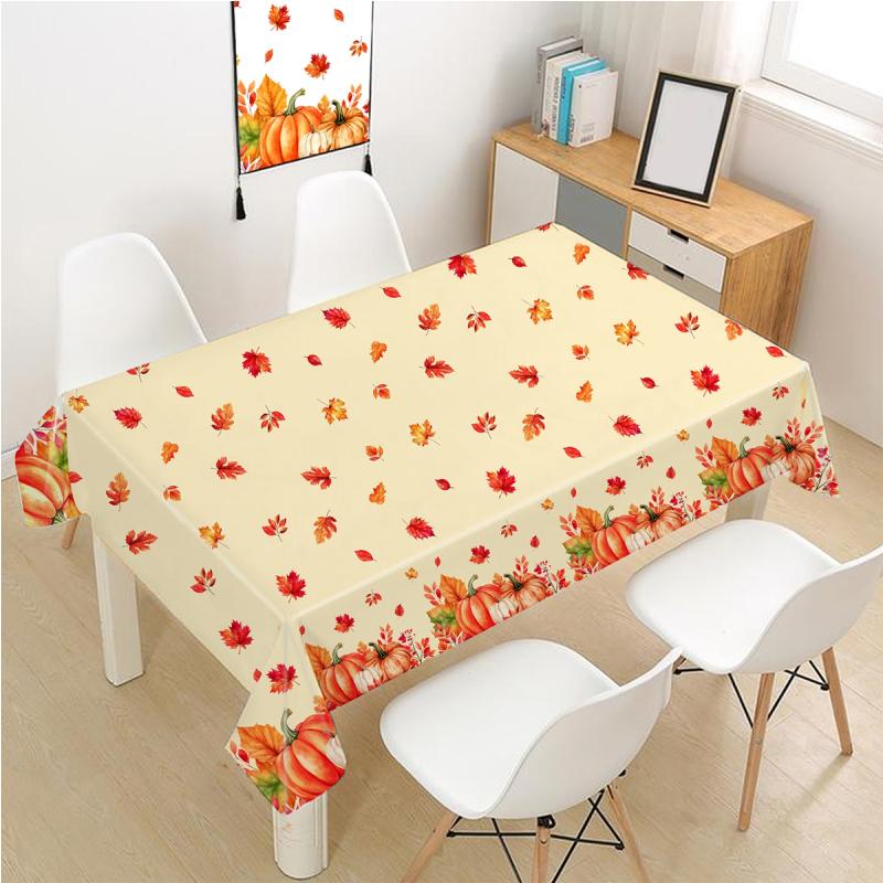 Thanksgiving Day Pumpkin Tablecloth Decoration For Home Dinning Kitchen Table Decoration Fall Autumn Pumpkin Table Cloth Decor