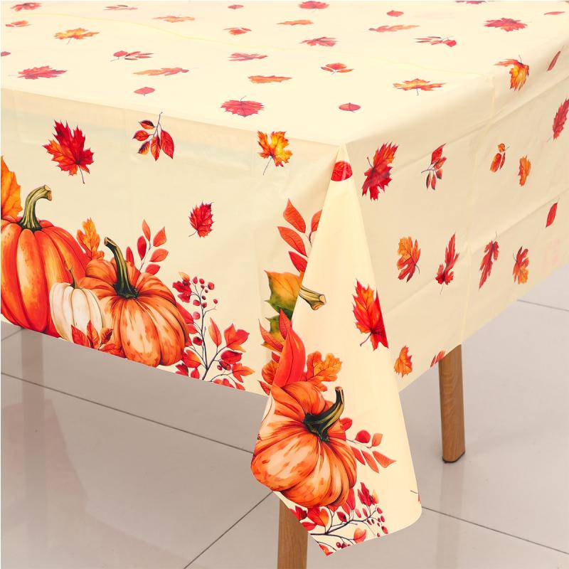 Thanksgiving Day Pumpkin Tablecloth Decoration For Home Dinning Kitchen Table Decoration Fall Autumn Pumpkin Table Cloth Decor