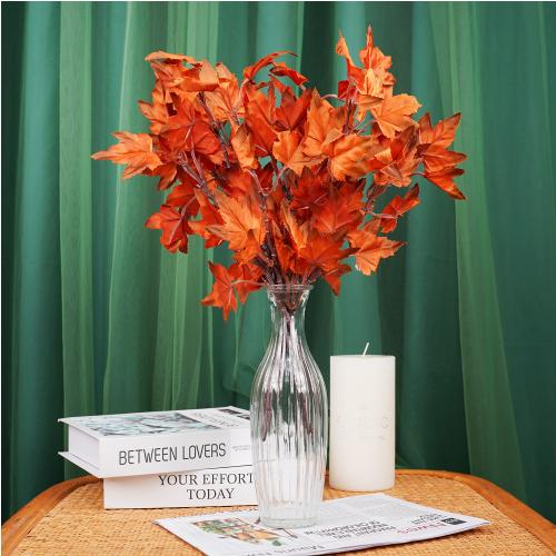 1PC Artificial Autumn Color Maple Leaves Flower Arrangement Mall Home Harvest Festival Thanksgiving Day Garden Decoration