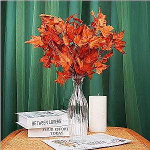 1PC Artificial Autumn Color Maple Leaves Flower Arrangement Mall Home Harvest Festival Thanksgiving Day Garden Decoration