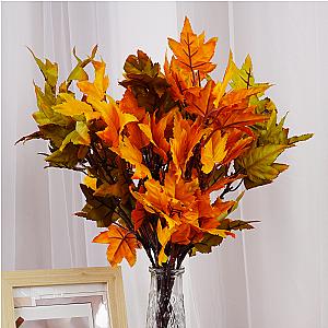 1PC Artificial Autumn Color Maple Leaves Flower Arrangement Mall Home Harvest Festival Thanksgiving Day Garden Decoration