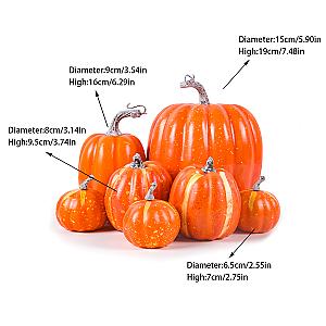 Thanksgiving Artificial Pumpkins Sets Assorted Big and Small Pumpkins Fake Pumpkins Farmhouse Fall Harvest Table Halloween Decor