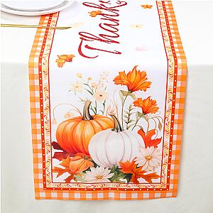 Thanksgiving Day Pumpkin Maple Leaf Table Runner Happy Thanksgiving Day Party Decor 2024 For Home Kitchen Dining Table Covers