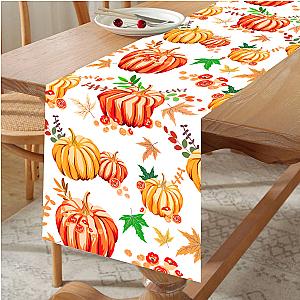 Thanksgiving Day Pumpkin Maple Leaf Table Runner Happy Thanksgiving Day Party Decor 2024 For Home Kitchen Dining Table Covers