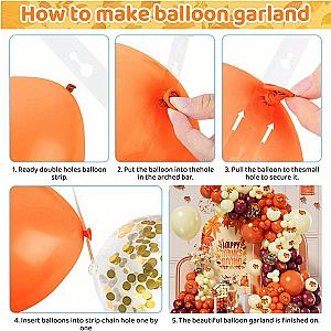 153PCS Thanksgiving Balloon Garland Arch Set Wine Red Orange Maple Leaf Balloon Indoor and Outdoor Autumn Party Decoration