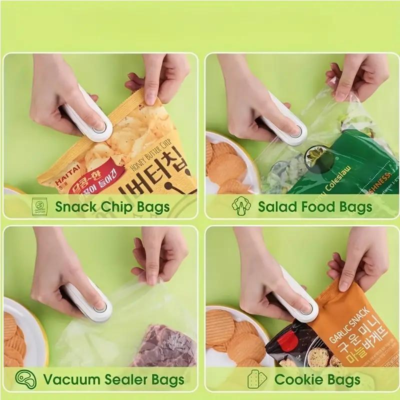 Mini Heat Bag Sealing Machine Package Sealer Bags Plastic Food Sealer Clip Bag Handheld Sealer Food Packaging Heat Sealer