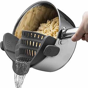 1pc, Strainer, Pot Strainer, Adjustable Clip On Strainer For Pots Pans And Bowls, Kitchen Pot Strainer