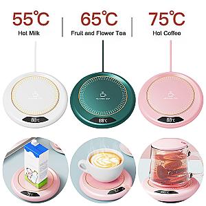 USB Cup Warmer Coffee Mug Heating Coaster 3 Temperature Setting Thermostatic Hot Plate Milk Tea Water Heating Pad Cup Heater