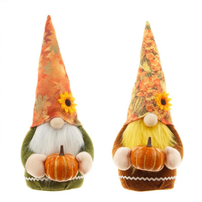 Fall Gnome Pumpkin Suower Swedish Nisse Tomte Elf Dwarf Plush Ornaments Decorations For Christmas Autumn Thanksgiving Decor