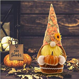 Fall Gnome Pumpkin Suower Swedish Nisse Tomte Elf Dwarf Plush Ornaments Decorations For Christmas Autumn Thanksgiving Decor