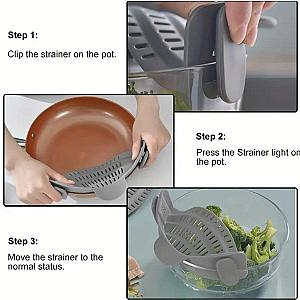 1pc, Strainer, Pot Strainer, Adjustable Clip On Strainer For Pots Pans And Bowls, Kitchen Pot Strainer