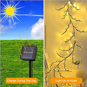 1PCS 96LED Tree and Vine Lamp USB/Solar Powered 8 Modes DIY Festive Tree Branch Lamp for Christmas Party Home Decorative Lights