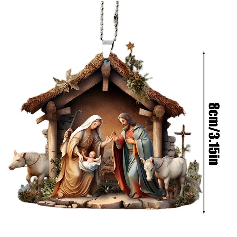 Christmas Nativity Scene Ornaments Nativity Scene Christmas Tree Decoration Nativity Scene Christmas Tree Decoration Acrylic 2D