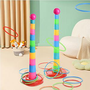 10 layers Children Throw Circle Game Ferrule Stacked Toys Fun Indoor Outdoor Parent-Child Interactive Early Education Gift