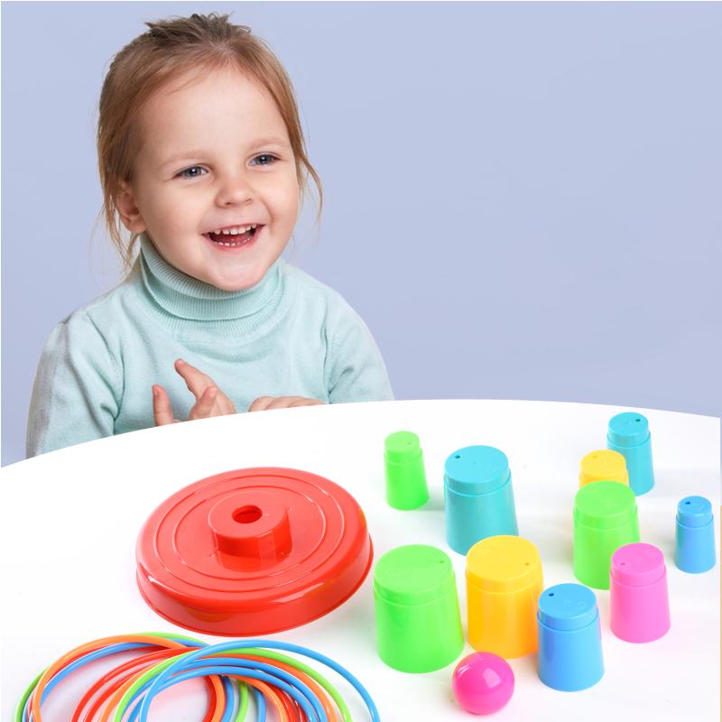 10 layers Children Throw Circle Game Ferrule Stacked Toys Fun Indoor Outdoor Parent-Child Interactive Early Education Gift