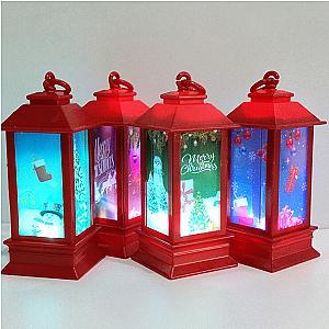 Christmas Decoration Flame Lantern Snowman Xmas LED Luminous Ornament Candlestick Lamp Merry Christmas Decor For Home