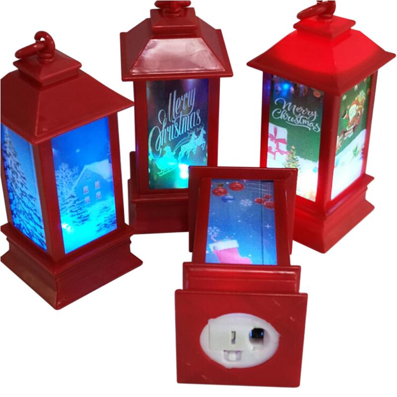 Christmas Decoration Flame Lantern Snowman Xmas LED Luminous Ornament Candlestick Lamp Merry Christmas Decor For Home