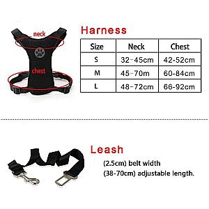 Dog Harness Car Safety Seat Belt Breathable Leash Mesh Chest Strap Multi-function Breathable Pet Supplies Dog Chest Straps