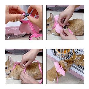 Cute Angel Wing Pet Rabbit Harness and Leash for Cats Rabbits Personalized Rabbit Harnesses Bunny Accessories Hamster Clothes